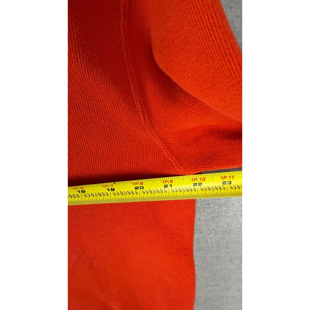 Polo Ralph Lauren Mens Orange Ribbed Cotton Quarter Zip Pullover Sweater - Picture 5 of 6